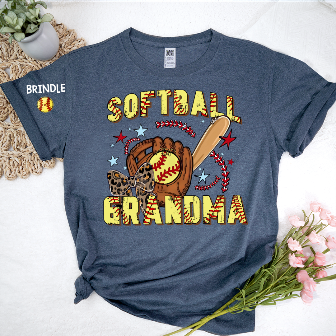 Softball Grandma Game Day, Personalized Grandma and Grandkids Gift For Family T-shirt
