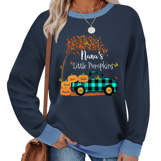 Nana's Little Pumpkins And Grandkids Gift Autumn Sweatshirt