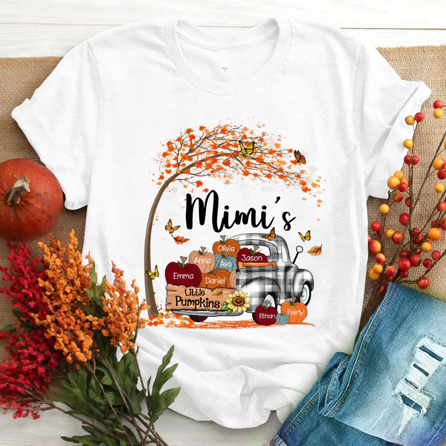 Autumn Tree Mimi's Little Pumpkins Colorful T-Shirt