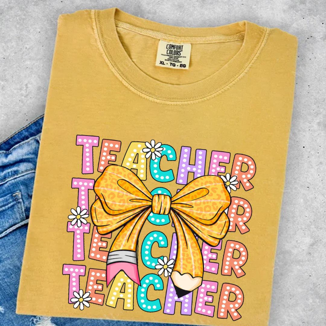 Coquette Teacher Back to School First Day of School Comfort Colors Shirt