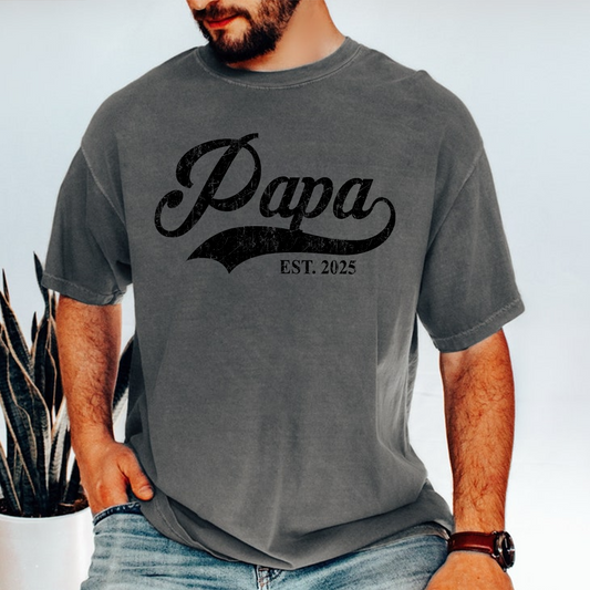 Custom Papa Est 2025 Father's Day Gift Shirt