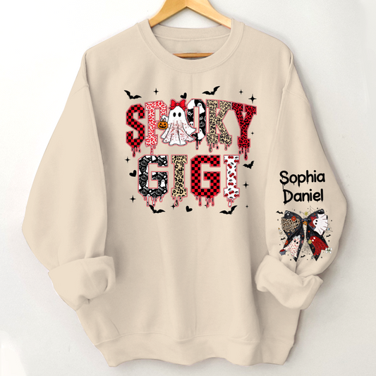 Custom Spooky Gigi And Grandkids Halloween Gift Sweatshirt