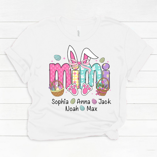Easter Bunny Coquette Bow Gift For Family, Custom Grandma And Kids Classic Canvas
