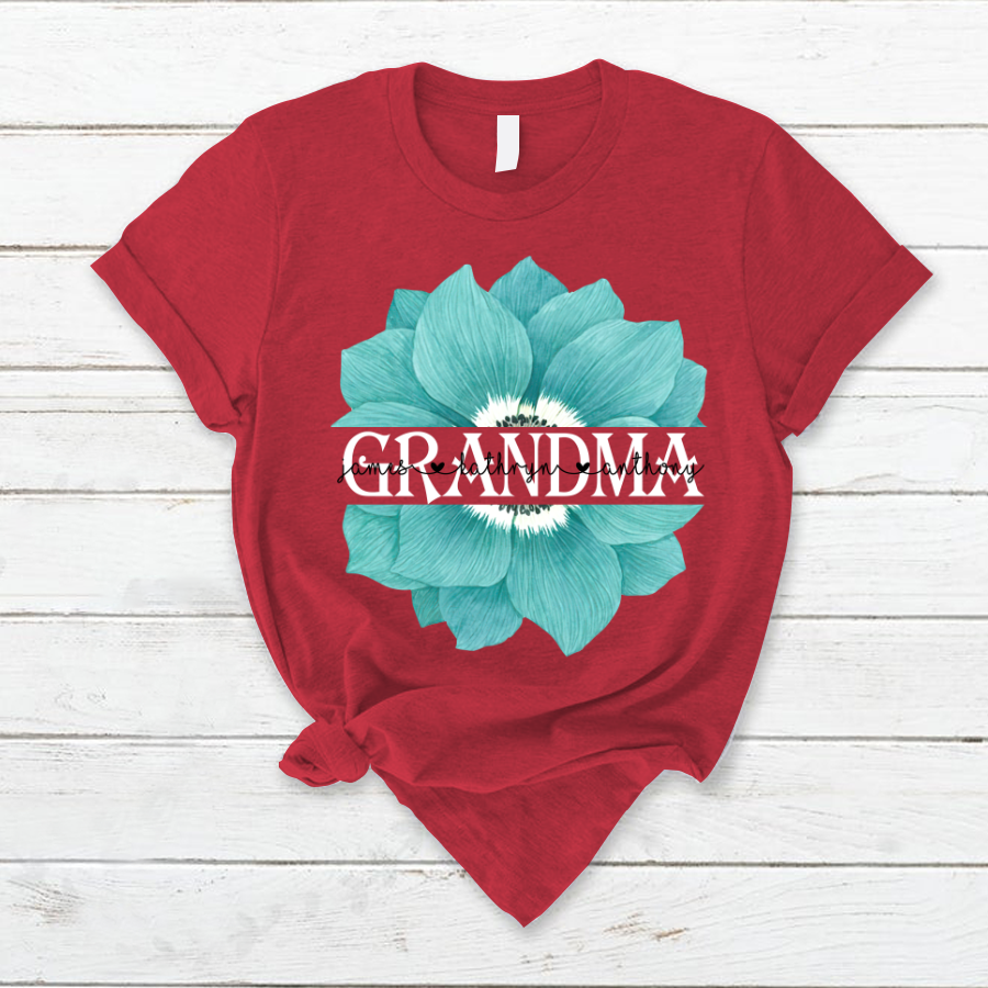 Grandma And Grandkids Flower Best Gifts For Mother's Day T-Shirt