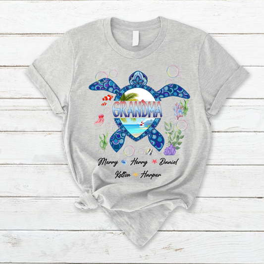 Grandma and Grandkid's Turtle Mother's Day T-Shirt