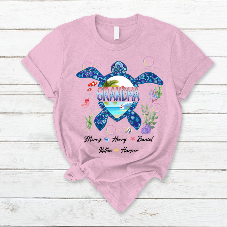 Grandma and Grandkid's Turtle Mother's Day T-Shirt