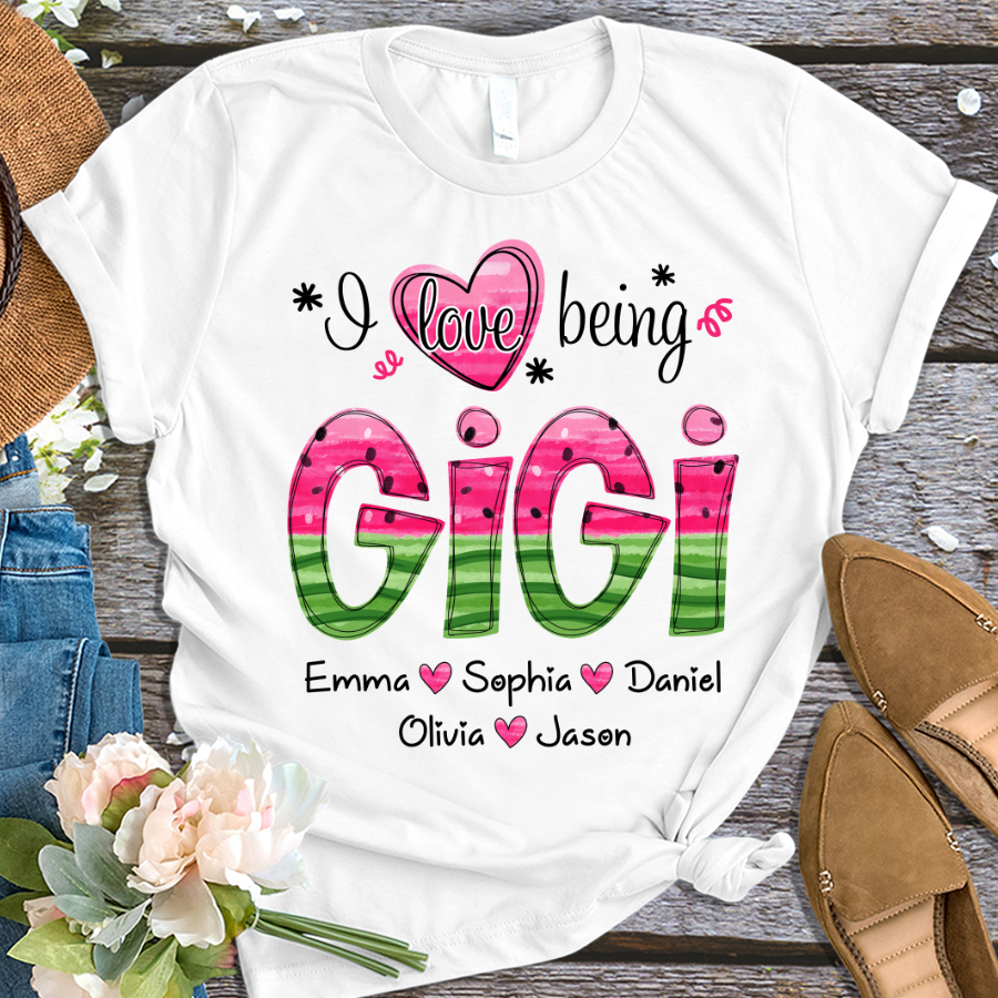 I Love Being Mimi Watermelon Summer And Grandkids T-Shirt