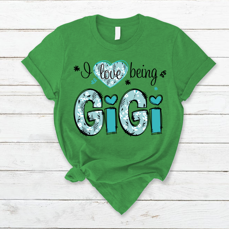 I love being Gigi Flower Custom Names And Grandkids Mother's Day T-Shirt