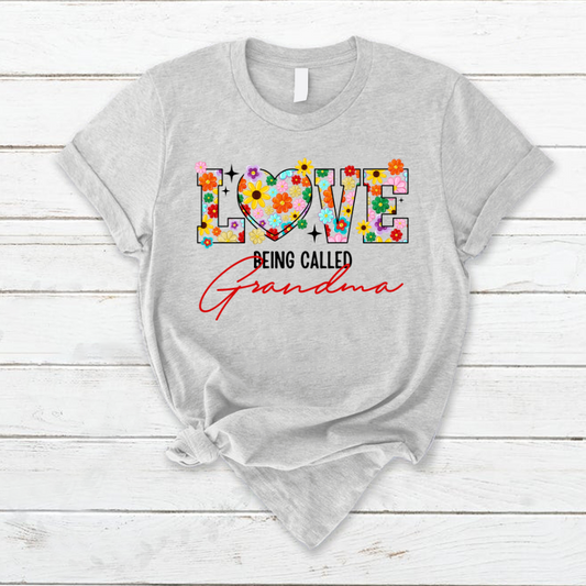Love Being Called Grandma Flower Color, Custom Grandma & Kids, Mother's Day TH T-Shirt