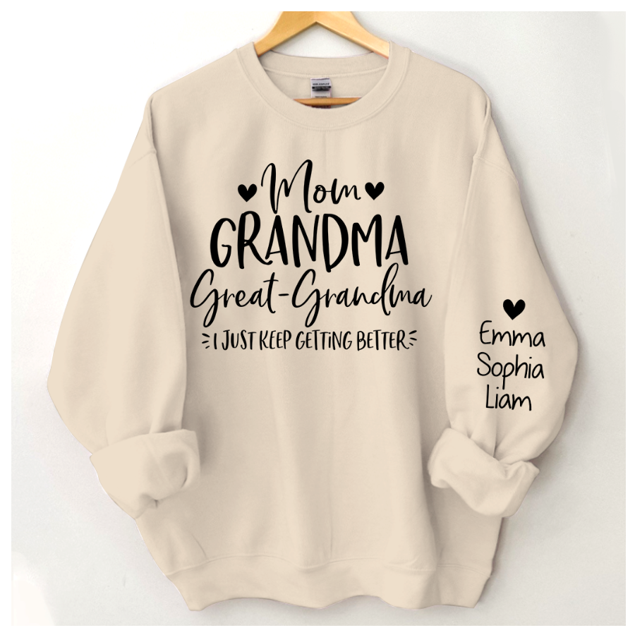 Mom Grandma Great Grandma Sweatshirt, Custom Nickname, Gift For Grandma TH Sweatshirt