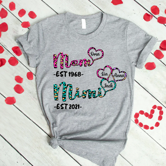 Mom Mimi heart best gifts for family est T-Shirt