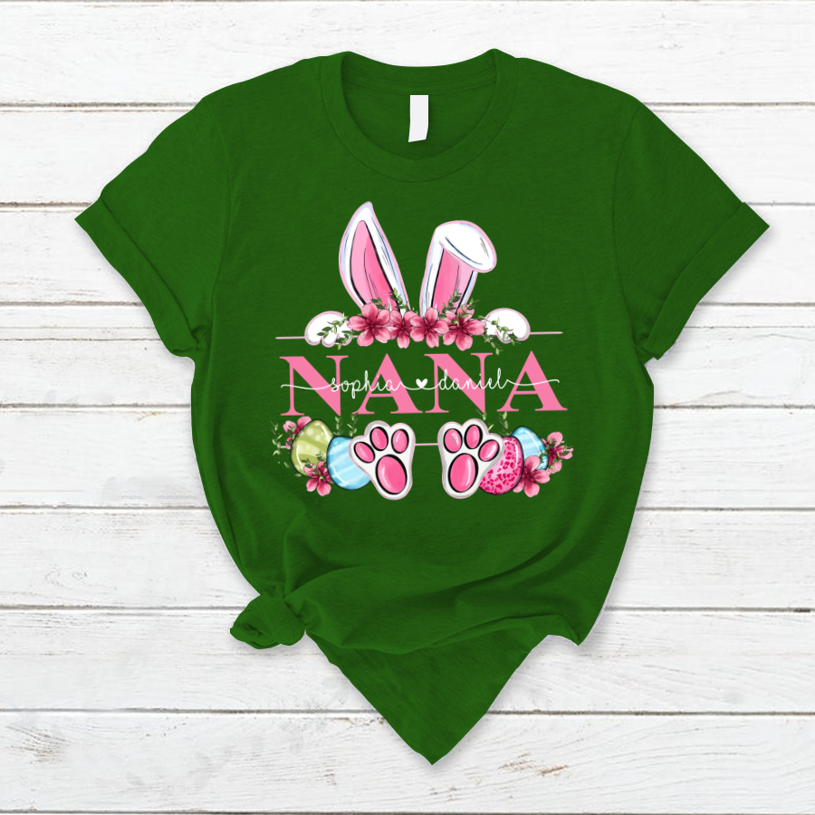 Nana Bunny And Kids, Gift For Grandma, Grammy, Mama, Nana, Mimi, Mother Day CTH01 T-Shirt