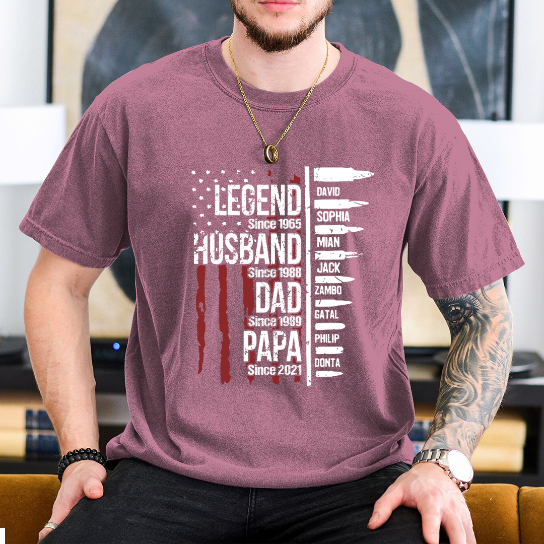 Comfort Colors® Papa The Man The Myth The Legend Flag With Kids