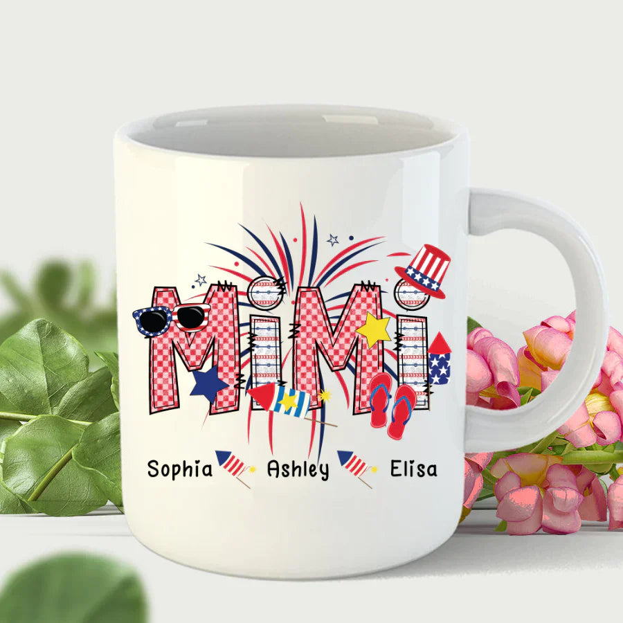 Patriotic Doodle 4th Of July Mimi And Grandkid CTH01 Mug
