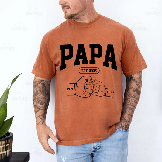 Personalized Papa Grandpa Dad Est Year And Grandkids Hand Fathers Day