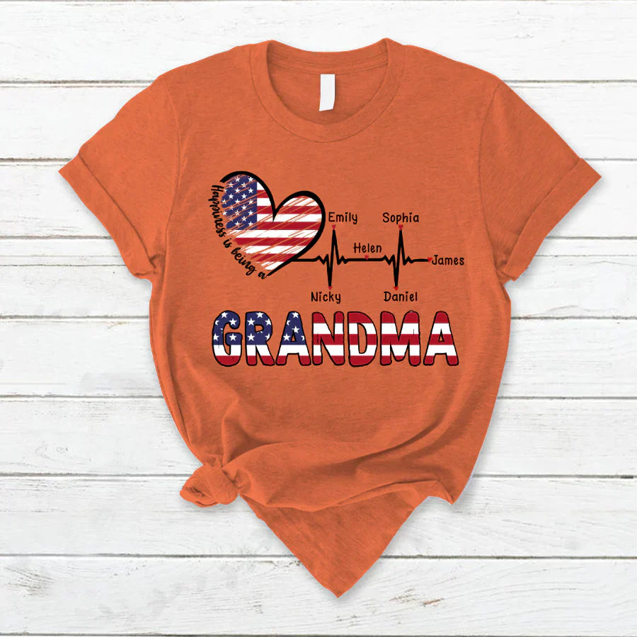 Personalized Happiness Is Being A Grandma CTL94 T-Shirt