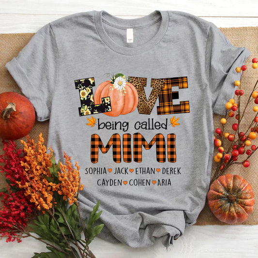 Personalized Love Being Called Mimi Pumpkins T-Shirt