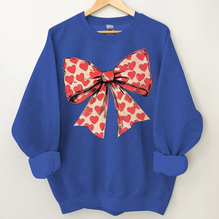 Valentine's day Heart Coquette Bow Sweatshirt