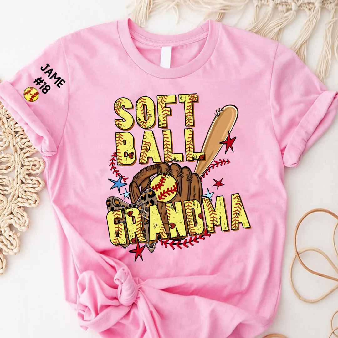 Softball Mimi Game Day, Personalized Grandma and Grandkids T-shirt
