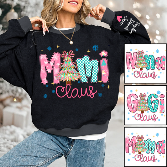 Christmas Mimi Claus Custom Mimi Nana Grandma and Grandkids Shirt