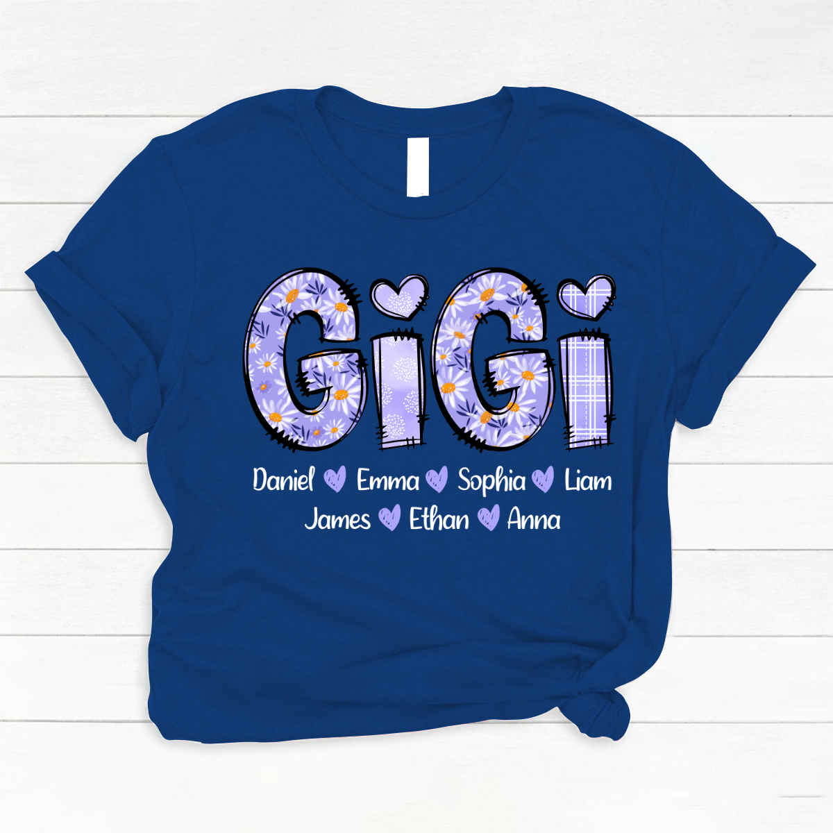 Custom Gigi Purple Daisy With Grandkids Mother's Day TH Classic Canvas
