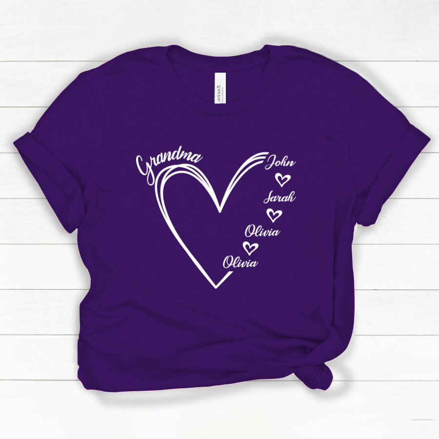 Custom Grandma shirt, Grandma Heart Shirt Classic Canvas