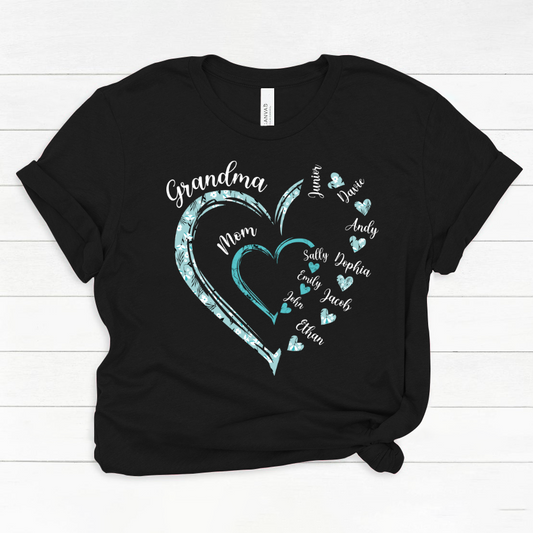 Heart Mom Grandma And Kids Custom Name Mother's Day Classic Canvas