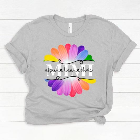 Mimi And Grandkids Flower Rainbow Classic Canvas