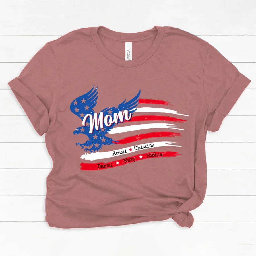 Mom With Grandkids Names 4th Of July CTL94 Classic Canvas