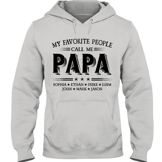My Favorite People Call Me Papa With Kids Father's Day Hoodie
