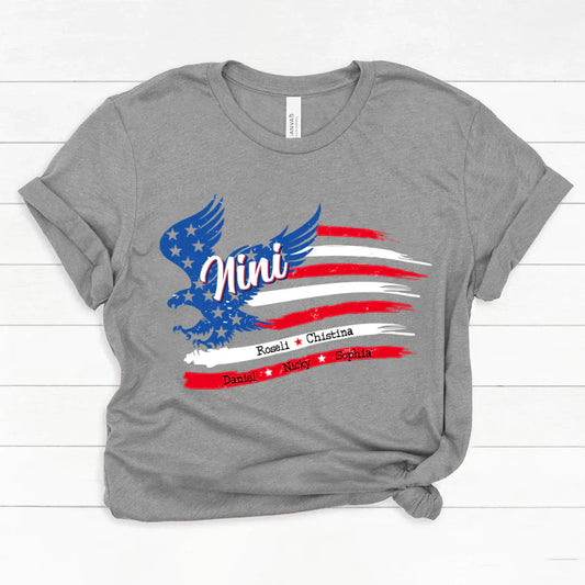 Nini With Grandkids Names 4th Of July CTL94 Classic Canvas