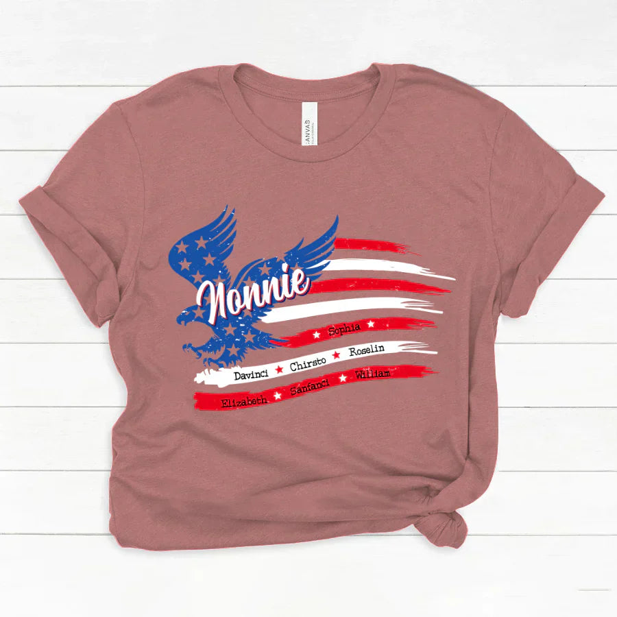 Nonnie With Grandkids Names 4th Of July CTL94 Classic Canvas