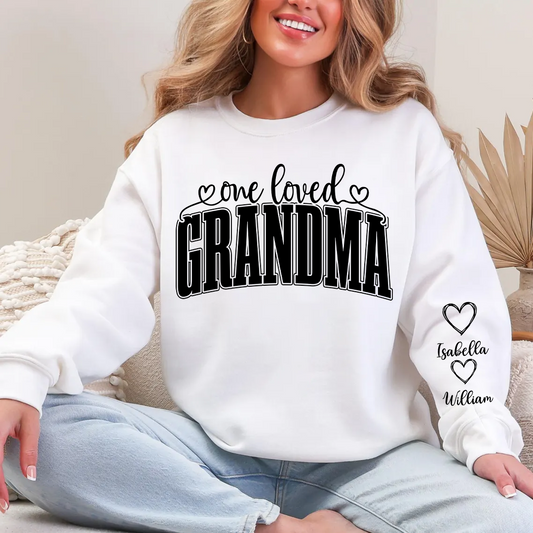 One Loved Grandma, Custom Grandma and Grandkids Name Christmas Gift Shirt