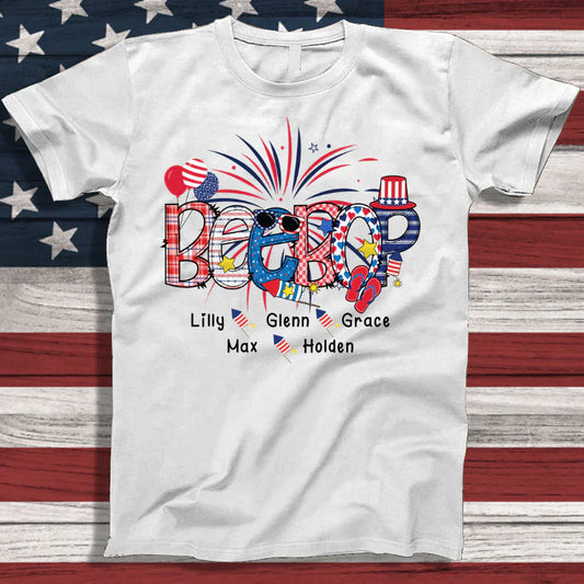 Patriotic Doodle 4th Of July Beebop And Grandkid CTH01 T-Shirt