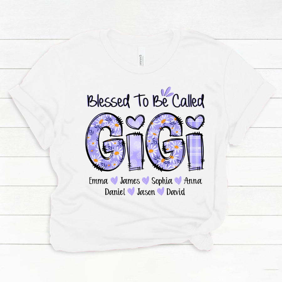 Personalized Blessed To Be Called Gigi Purple With Kids TH Classic Canvas