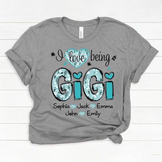 Personalized I love being Gigi Flower Custom Names And Grandkids Mother's Day Classic Canvas