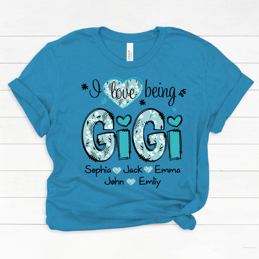 Personalized I love being Gigi Flower Custom Names And Grandkids Mother's Day Classic Canvas