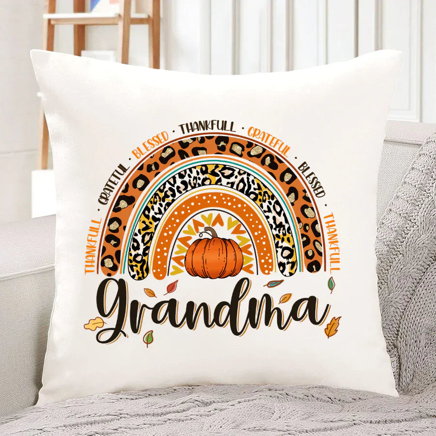 Rainbow Thankfull Grateful Blessed Grandma CTH01 Indoor Pillow