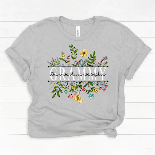 Wildflowers Grammy And Grandkids Classic Canvas