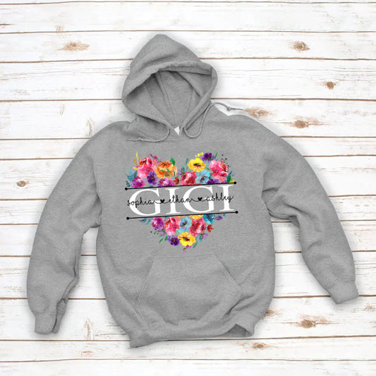 Bright Watercolor Floral Gigi And Grandkis CTH01 Hoodie