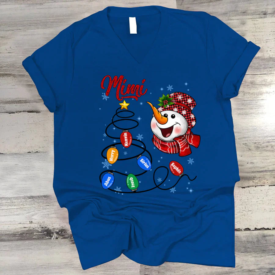 Christmas Tree Mimi And Grandkids CTH01 V-Neck