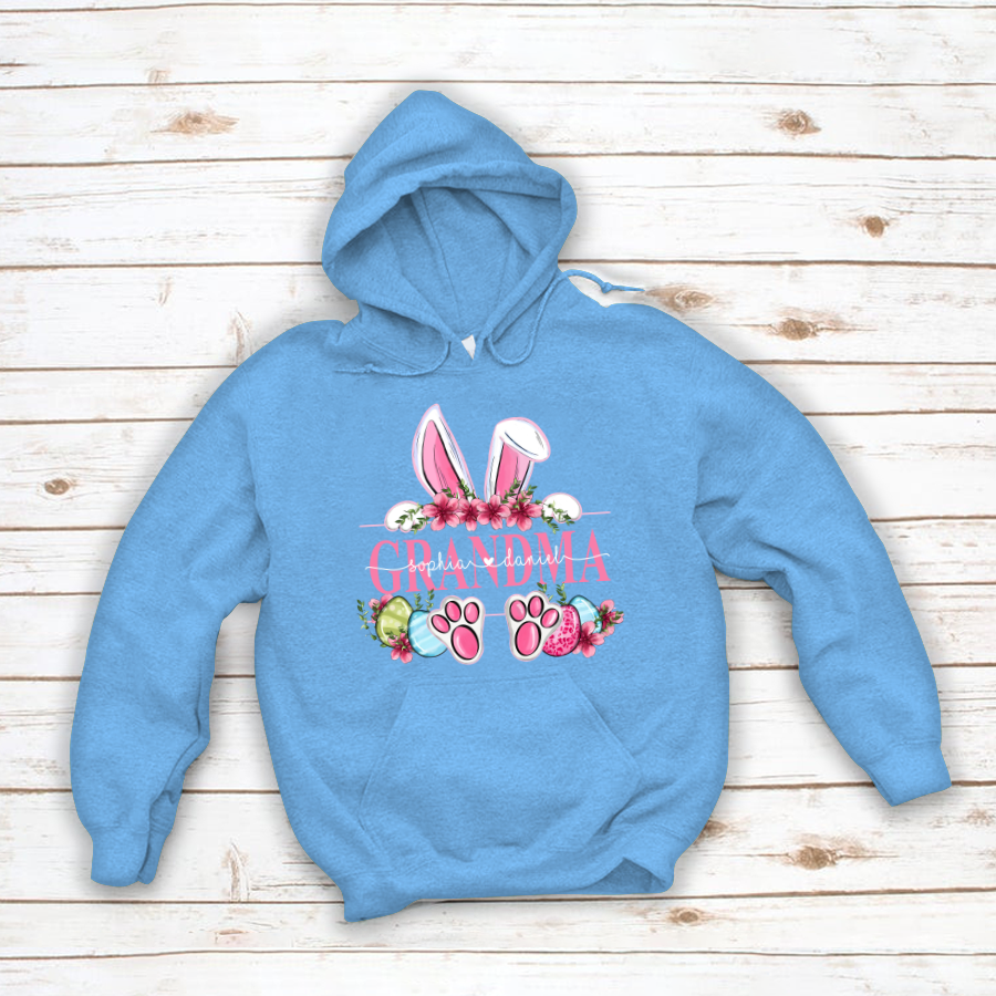 Grandma Bunny And Kids, Gift For Grandma, Grammy, Mama, Nana, Mimi, Mother Day CTH01 Hoodie