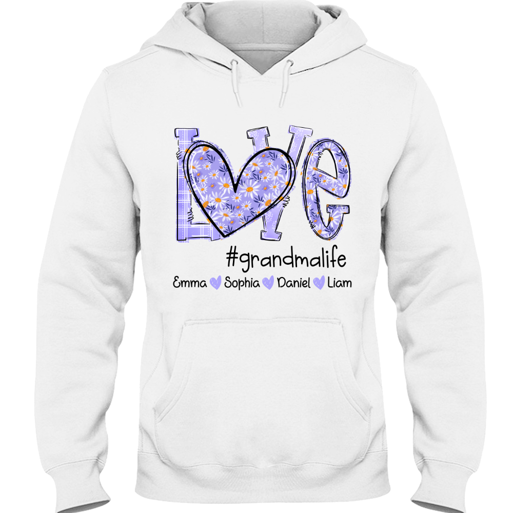 Love Daisy Purple Grandma Life With Kids TH Hoodie