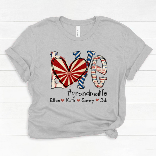 Love Grandma Baseball And Grandkids, Love Baseball Grandma Iron On Classic Canvas