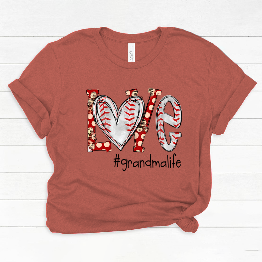 Love Grandma Life Baseball Heart Classic Canvas
