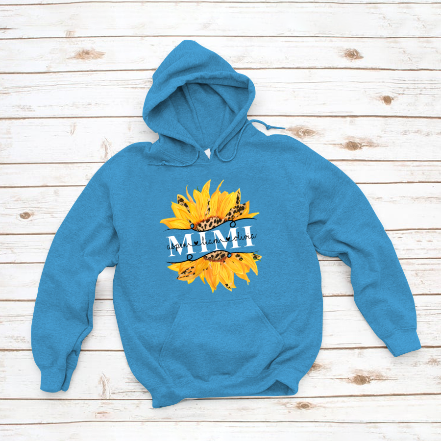 Mimi And Grandkids Sunflower Hoodie