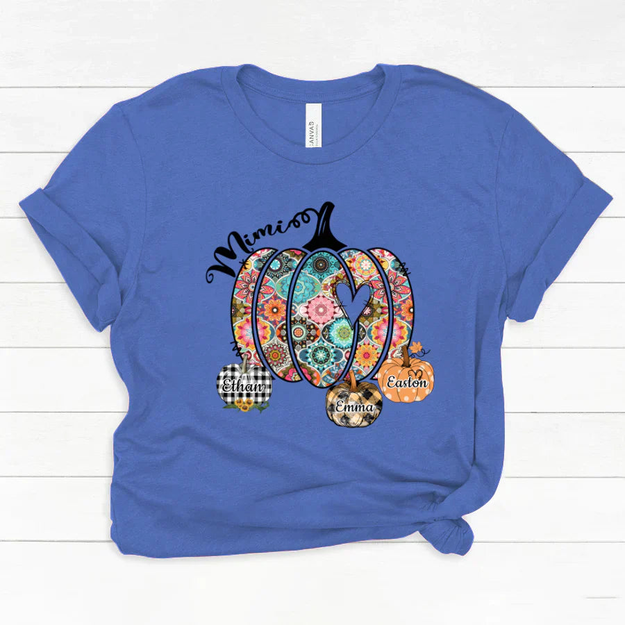 Mimi Pumpkins With Grandkids Flower Classic Canvas