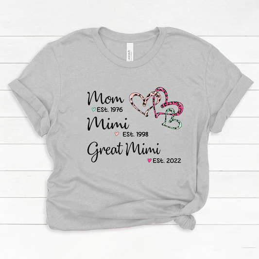 Mom Est Mimi Est Great Mimi Heart Leopard Classic Canvas
