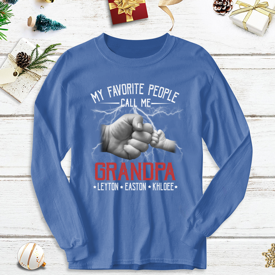 My Favorite People Call Me Grandpa Hands Lightning Longsleeve