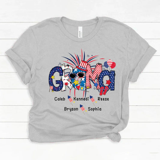 Patriotic Doodle 4th Of July GRAMA And Grandkid CTH01 Classic Canvas